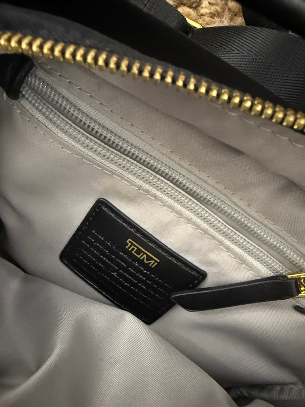 Tumi Black Crossbody Bag with Gold Hardware - Picture 2 of 5